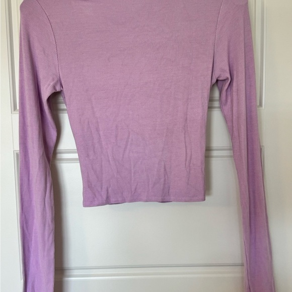 LAMade Long Sleeve Twist Front Modal Crew Neck Women’s Size S Lavender - Picture 6 of 6